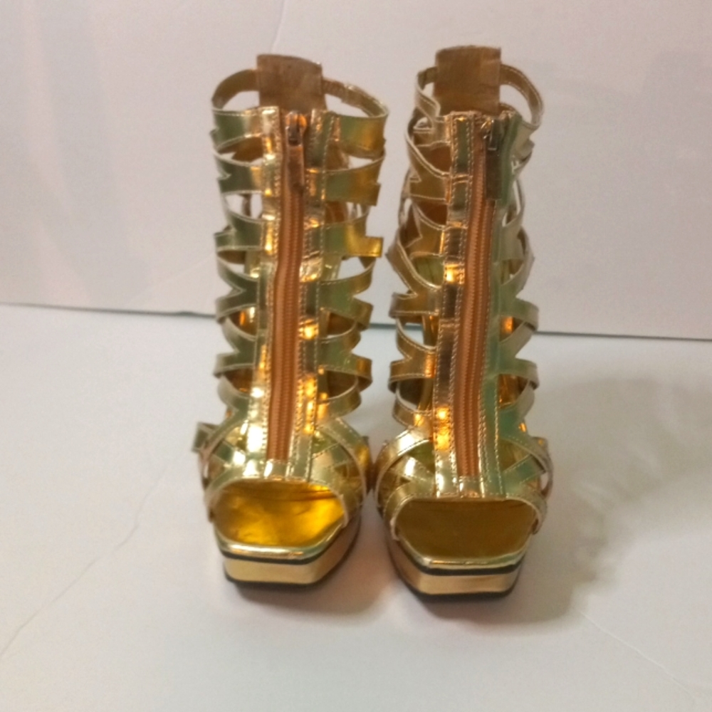 Metallic Gold Anne Michelle Shoes